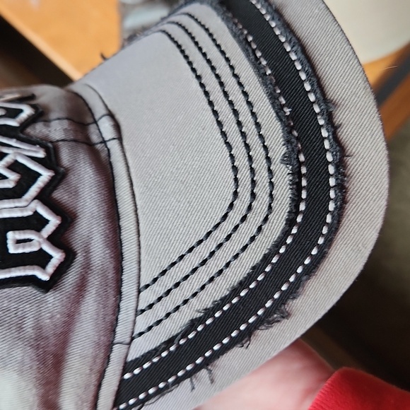 AC/DC womans distressed black and gray ball cap - Picture 9 of 14